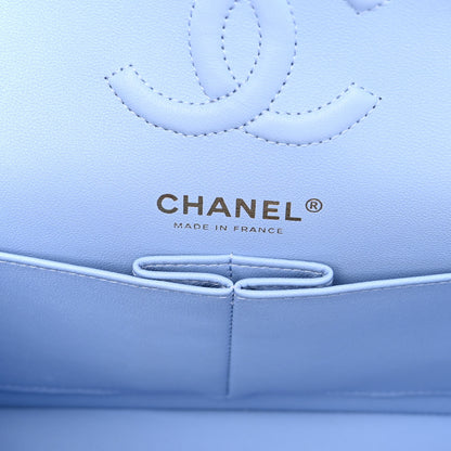 Chanel Caviar Quilted Small Double Flap Light Blue 6 of 10