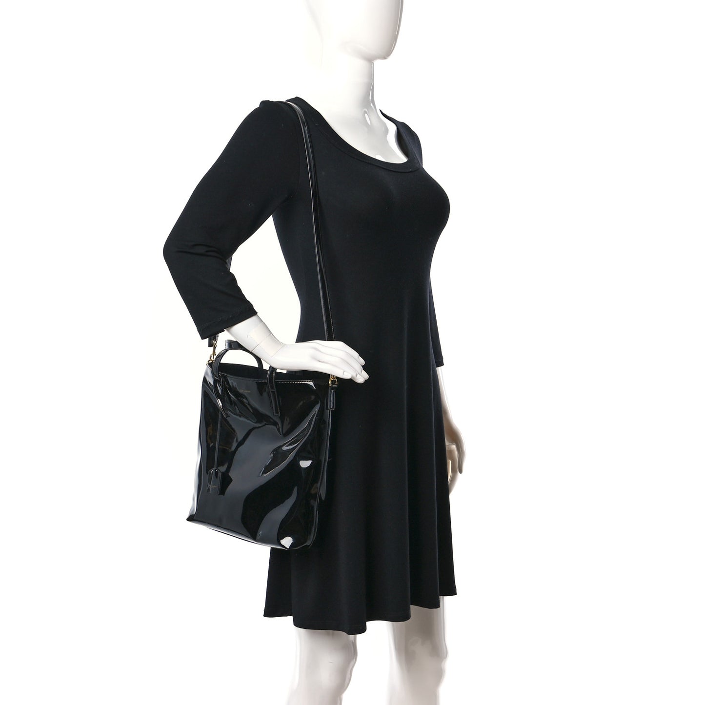 Patent Toy Shopping Tote Black