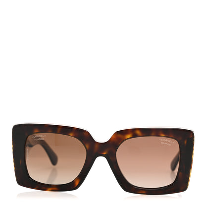 Chanel Acetate Polarized Pearl Rectangle Sunglasses 5480-H-A Tortoise 2 of 9