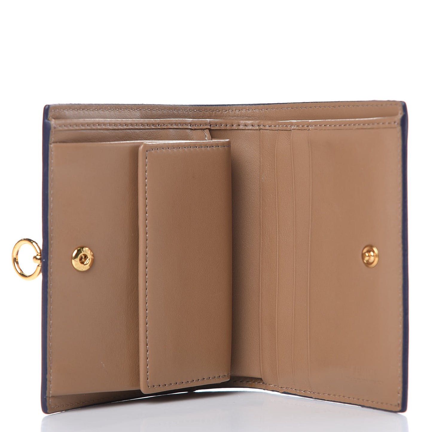 Vitello Liberty Vitello Century Bi-Color By The Way Compact Bi-Fold Wallet Bordeaux Sand