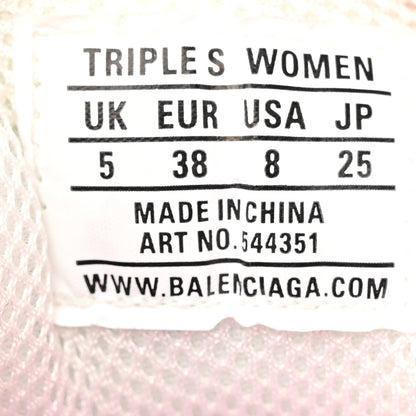 Balenciaga Fabric Mesh Clear Sole Womens Triple S Sneakers 38 White Pink 7 of 11