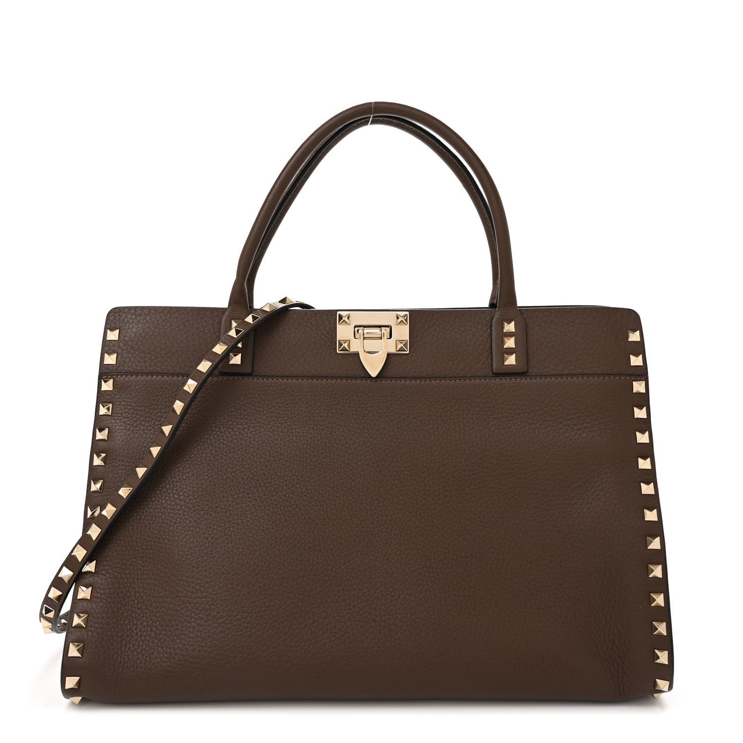 Grained Calfskin Rockstud Satchel
