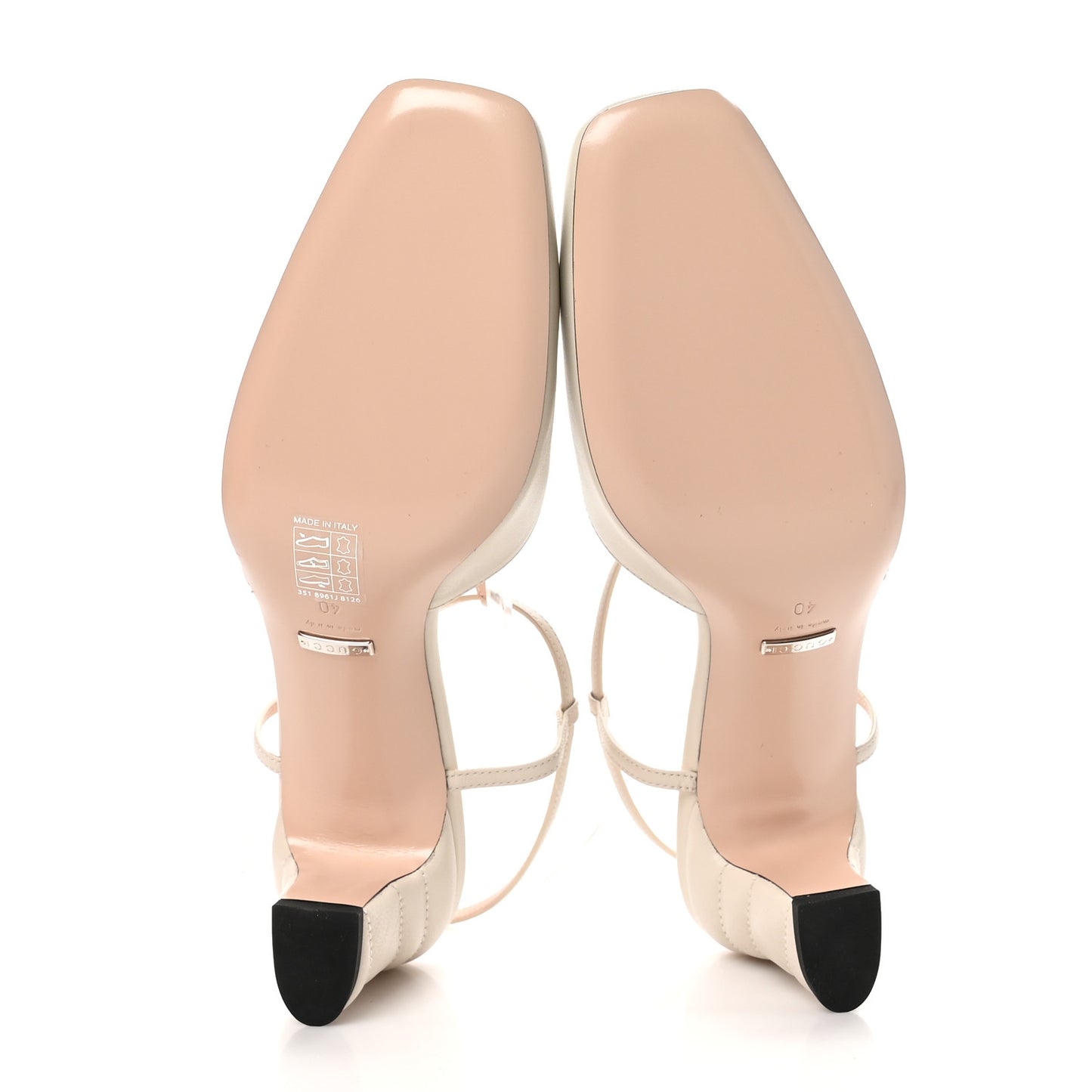 Nappa Charlotte Petite GG 55mm Slingback Pumps 40 New Mystic White