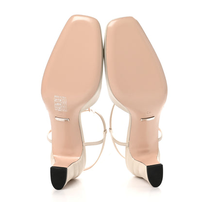 Gucci Nappa Charlotte Petite GG 55mm Slingback Pumps 40 New Mystic White 5 of 8