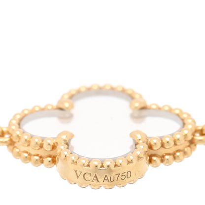 Van Cleef & Arpels 18K Yellow Gold Rock Crystal 5 Motifs Vintage Alhambra Bracelet 3 of 4