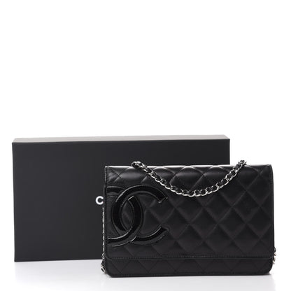 Chanel Calfskin Quilted Cambon Wallet On Chain WOC Black 15 of 15