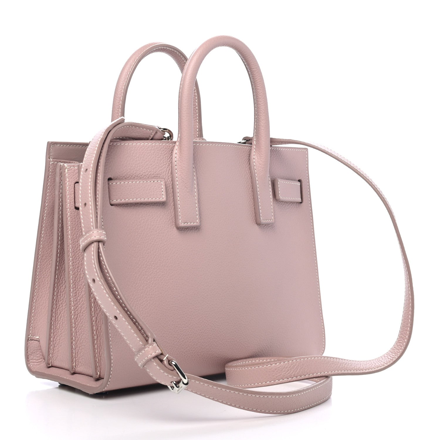 Saint Laurent Grained Calfskin Nano Sac De Jour Antique Rose 2 of 4