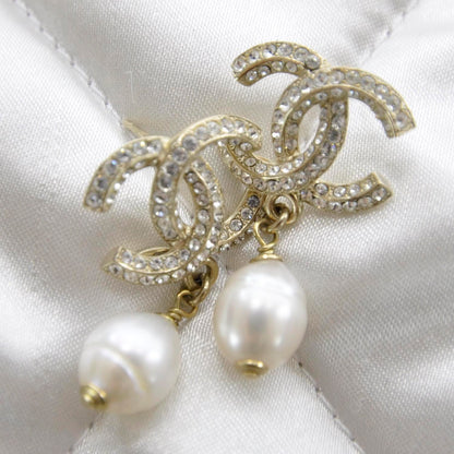 Chanel Swarovski Crystal CC Pearl Dangle Earrings 5 of 5