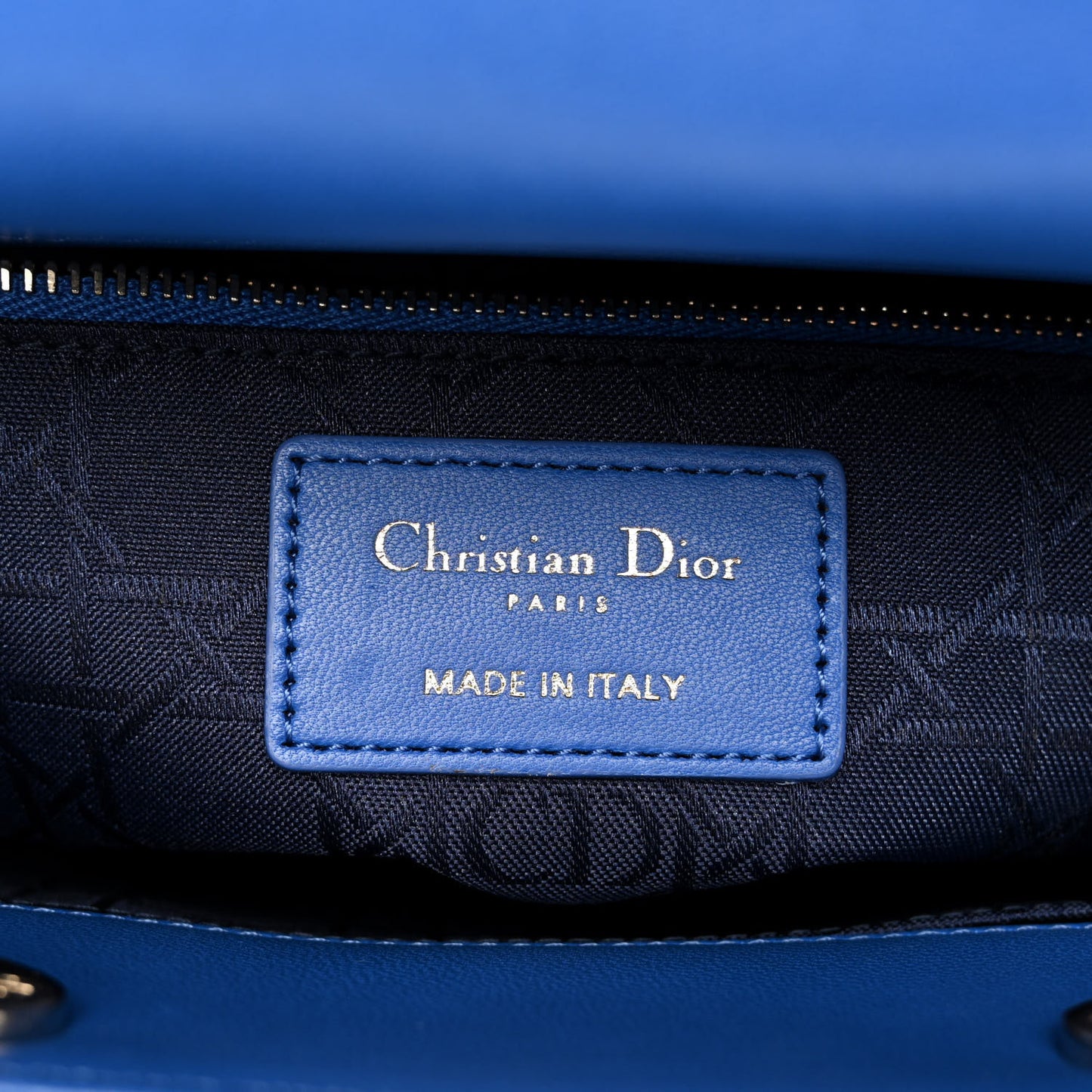 Lambskin Cannage Small Lucky Badges My Lady Dior Blue