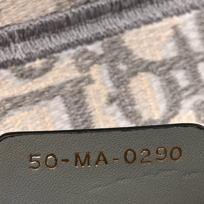 Christian Dior Oblique Embroidered Saddle Bag Gray 7 of 14