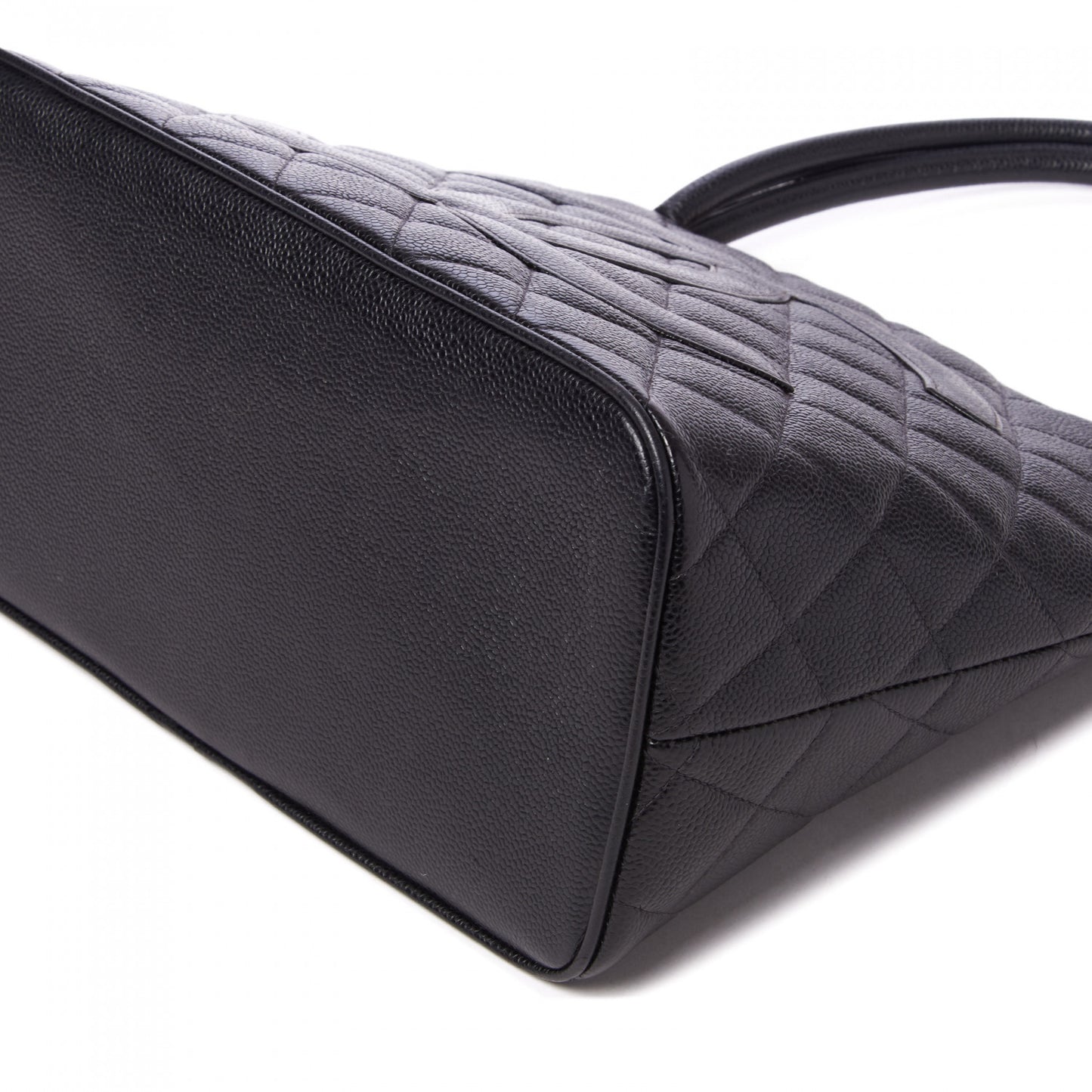 Caviar Quilted Medallion Tote Black