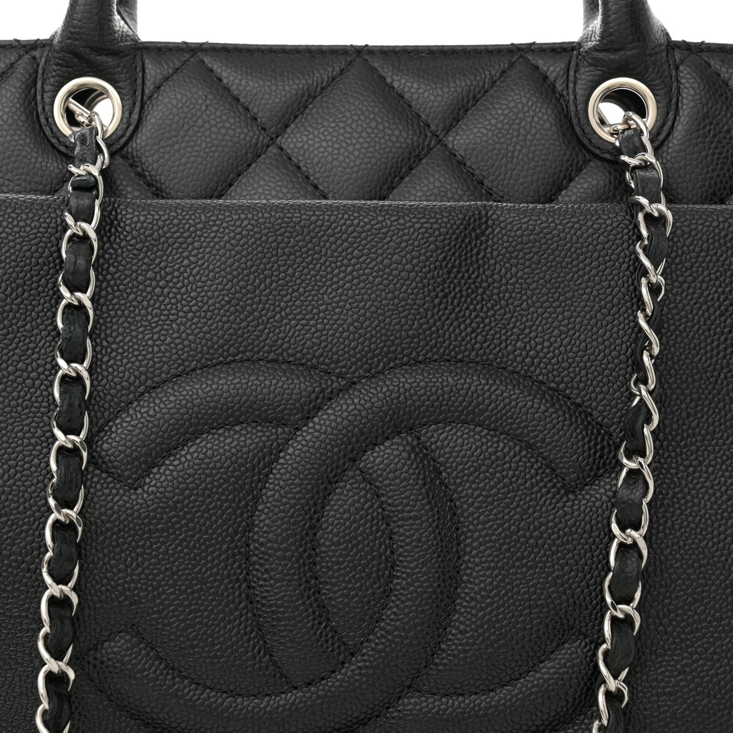 Caviar Large Soft CC Top Handle Tote Black
