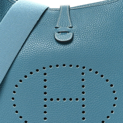 Hermes Taurillon Clemence Evelyne III PM Blue Jean 8 of 10
