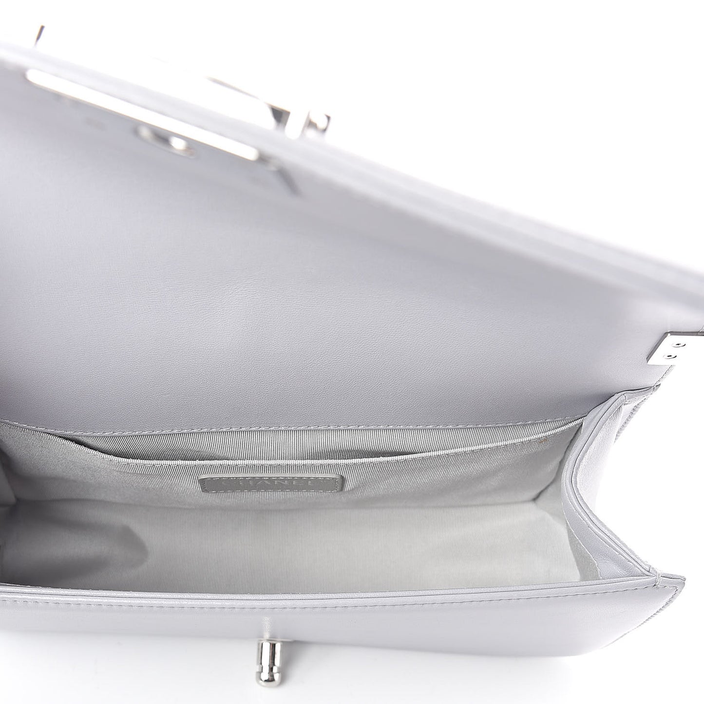 Lambskin Quilted Medium Boy Flap Grey
