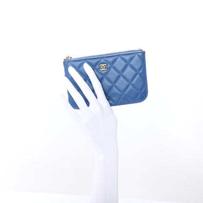 Chanel Lambskin Quilted Small Cosmetic Case Light Blue 2 of 13