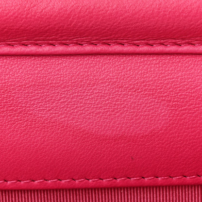 Chanel Lambskin Quilted Wallet On Chain WOC Fuchsia 15 of 17