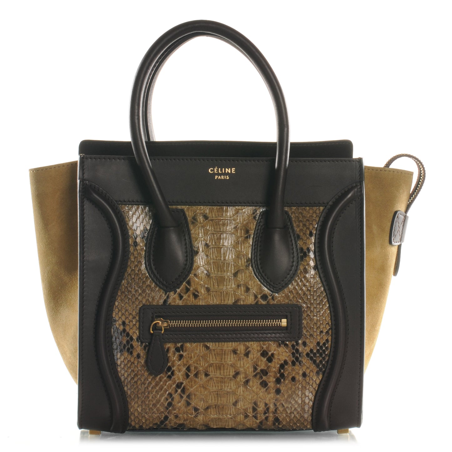 Python Suede Micro Luggage Khaki