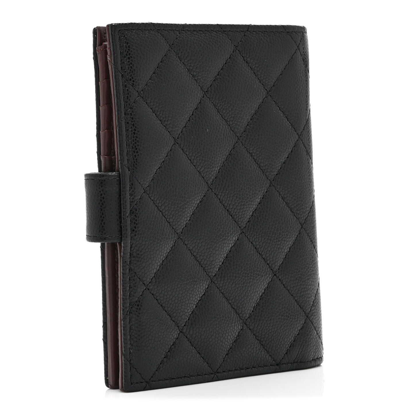 Caviar Quilted Passport Holder Black