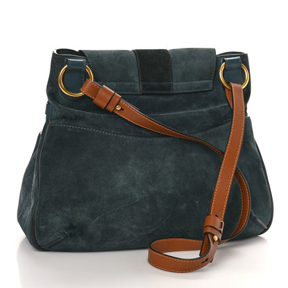 Chloe Suede Medium Lexa Shoulder Bag Silver Blue 3 of 8