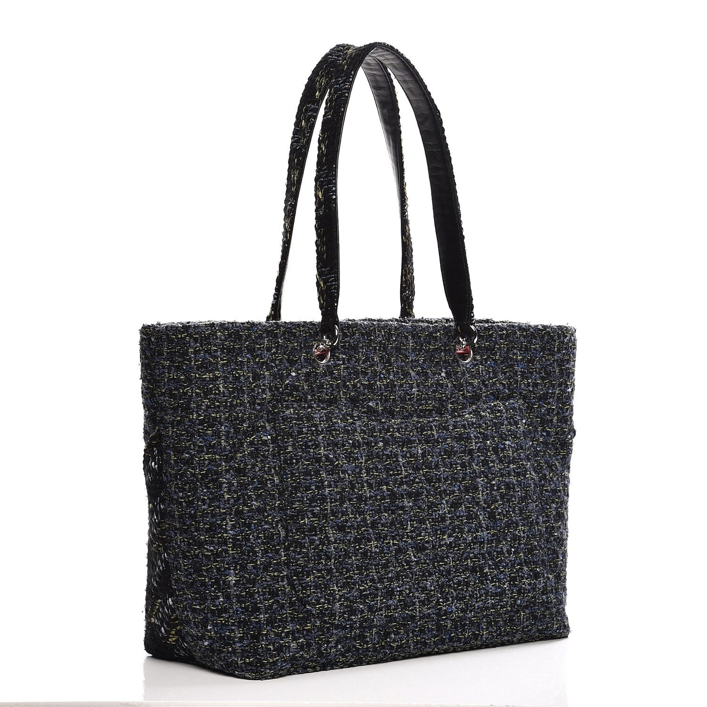 Tweed Quilted Large Cambon Tote Blue