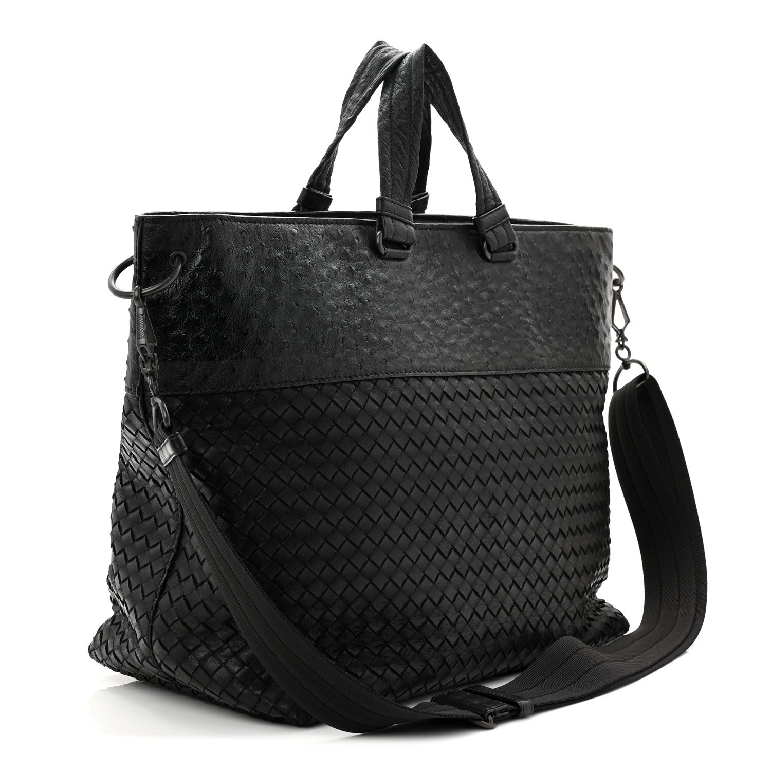 Bottega Veneta Ostrich Nappa Intrecciato Tote Black 3 of 11