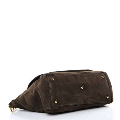 Gucci Suede Medium 1973 Top Handle Satchel Olive 3 of 19