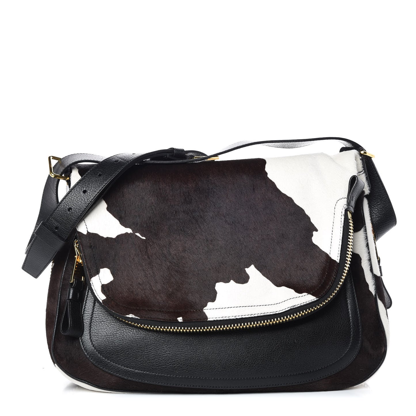 Calfskin Calf Hair Large Jennifer Brown White