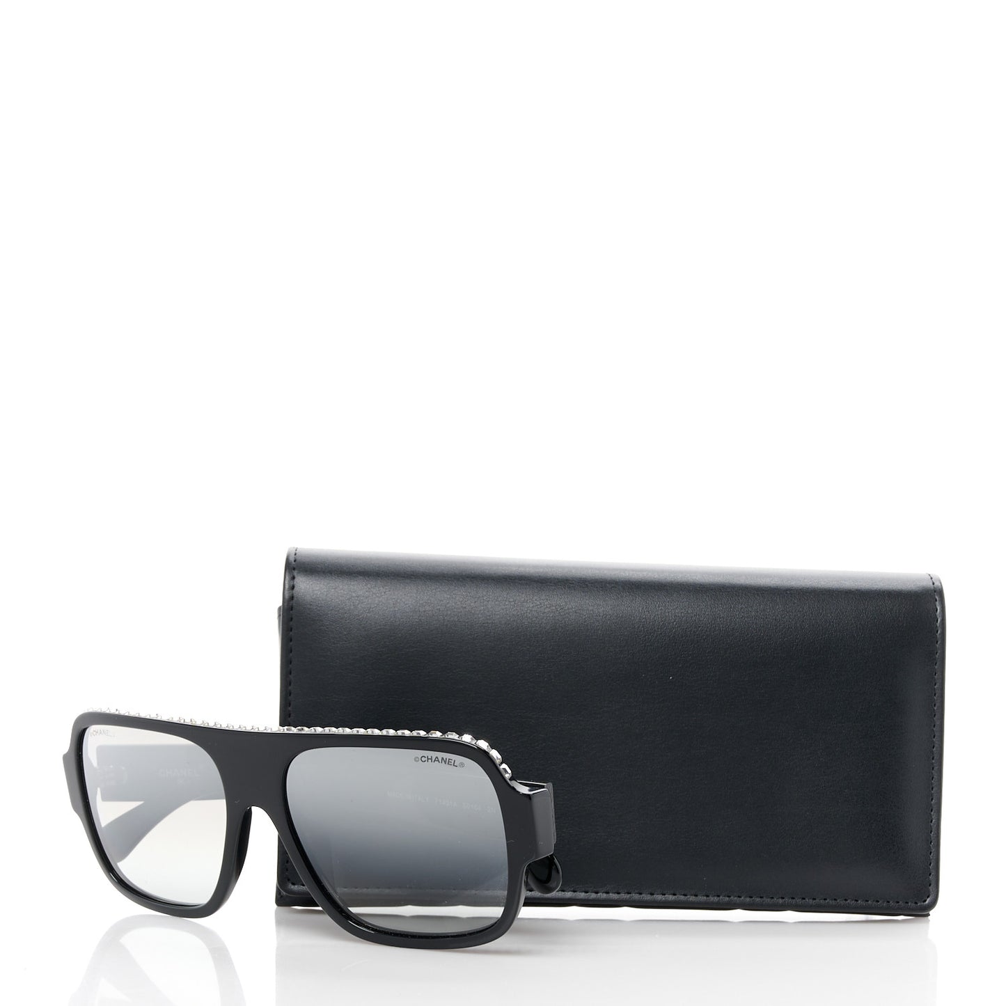 Acetate Crystal CC Shield Sunglasses 71431A Light Grey