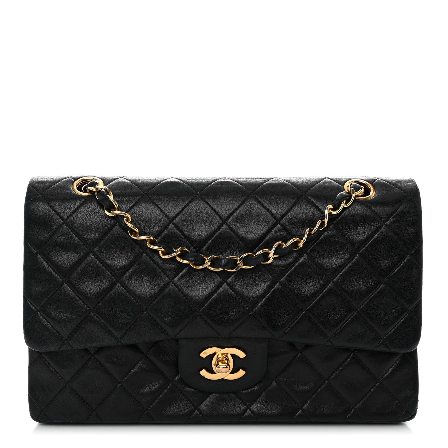 Chanel Lambskin Quilted Medium Double Flap Black 1 of 11