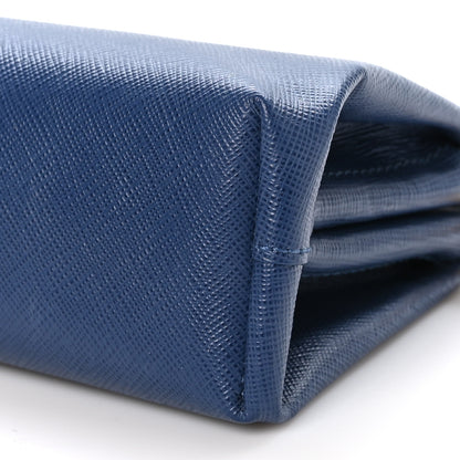 Prada Saffiano Lux East West Frame Clutch Cobalto 8 of 8