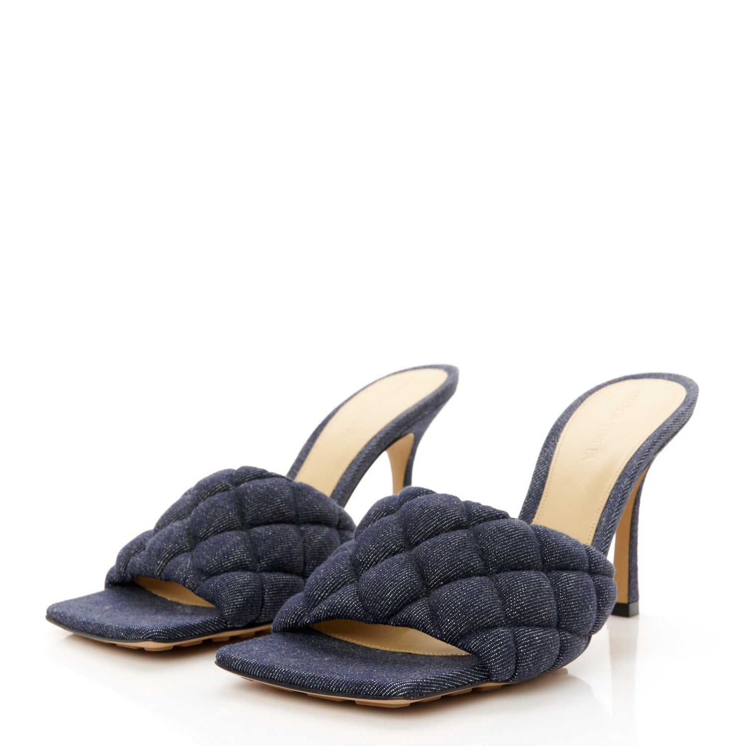 Bottega Veneta Denim Matelasse Padded Mule Sandals 39 Indigo 4 of 9