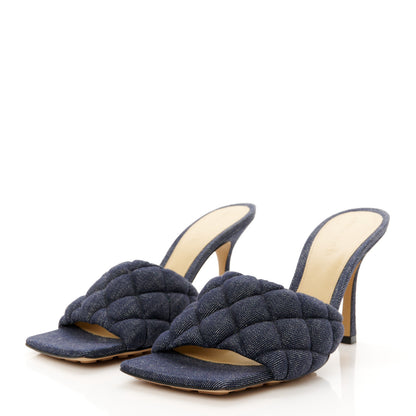 Bottega Veneta Denim Matelasse Padded Mule Sandals 39 Indigo 4 of 9