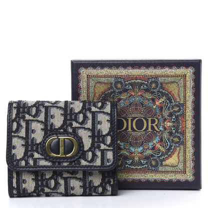 Christian Dior Oblique 30 Montaigne Lotus Wallet Blue 7 of 7