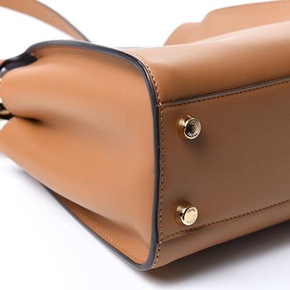 Fendi Vitello Tahiti Burro Bi-Color Medium Peekaboo Iconic Essentially Satchel Nocciola Asfalto Cast 8 of 9