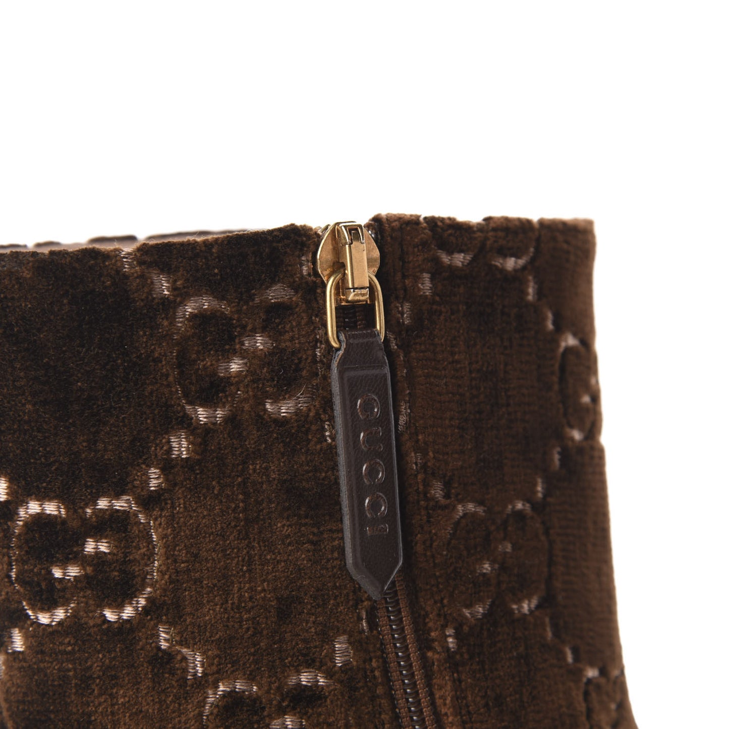 Velvet GG Monogram Crystal Horsebit Ankle Boots 42 Brown Vintage Cocoa