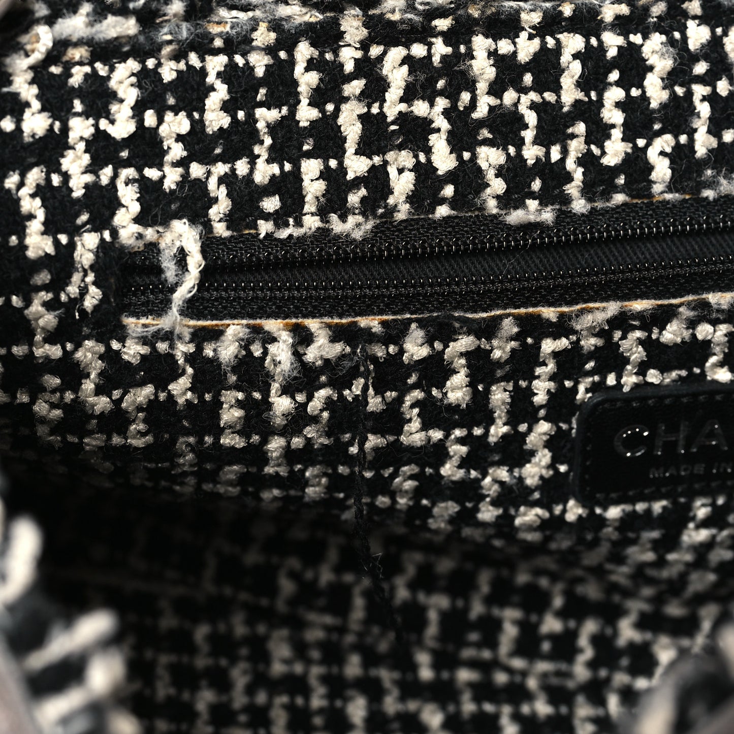 Tweed Calfskin Tweedy Single Flap Grey