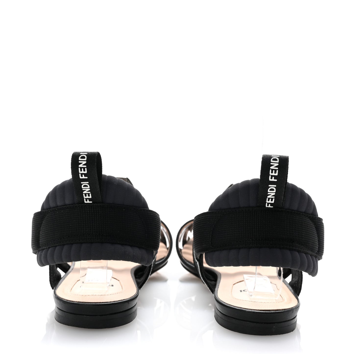 PVC Calfskin FF Colibri Slingback Ballerina Flats 38.5 Tobacco Moro Black Militare