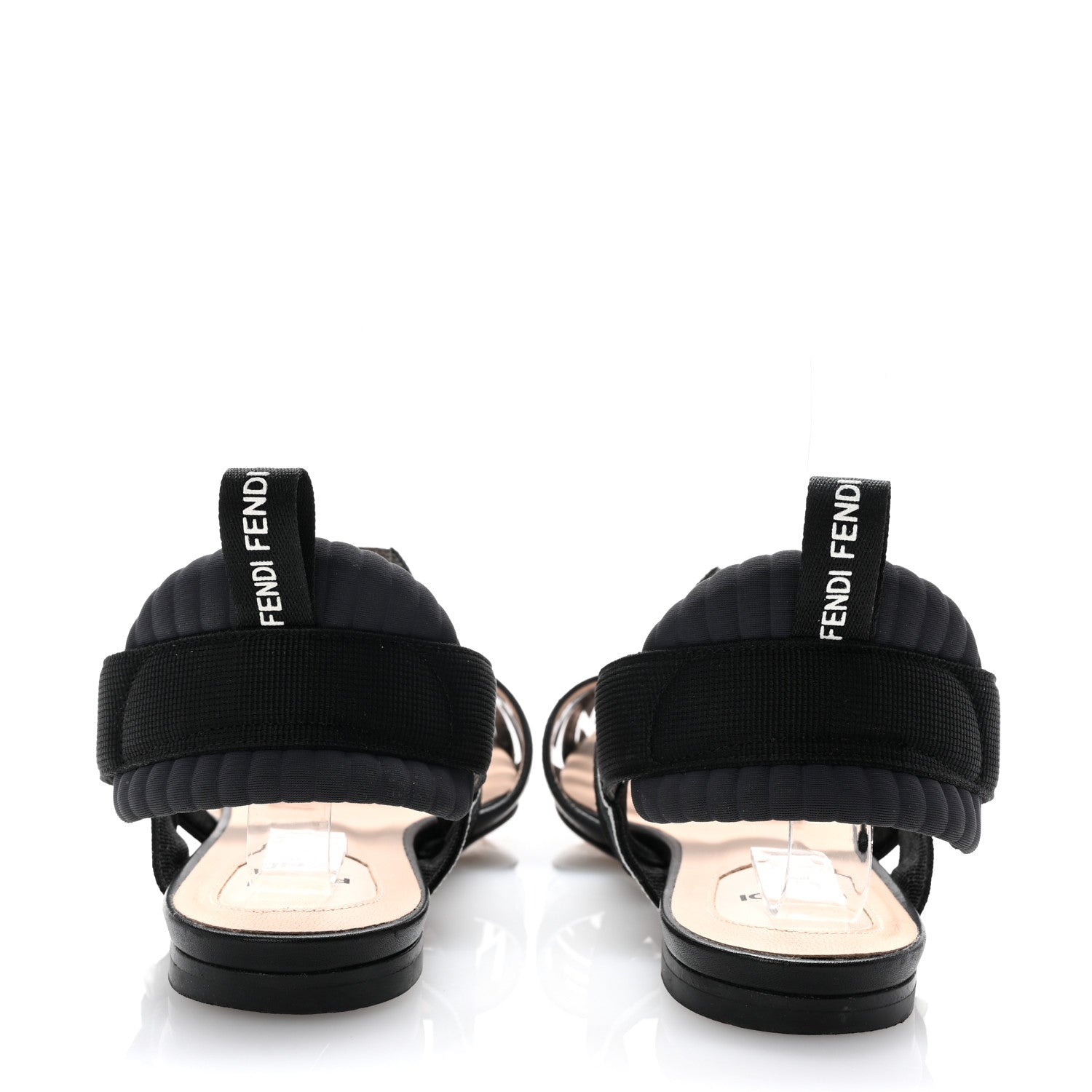 Fendi PVC Calfskin FF Colibri Slingback Ballerina Flats 38.5 Tobacco Moro Black Militare 4 of 8