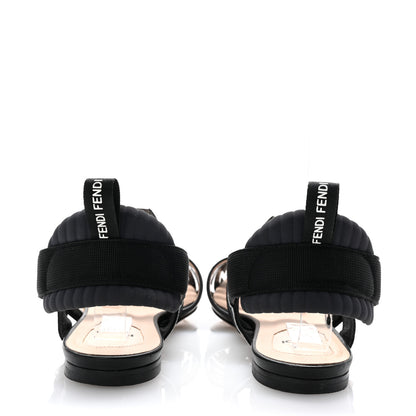 Fendi PVC Calfskin FF Colibri Slingback Ballerina Flats 38.5 Tobacco Moro Black Militare 4 of 8