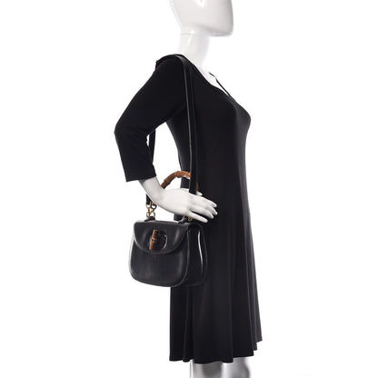 Gucci Calfskin Bamboo Top Handle Bag Black 2 of 11