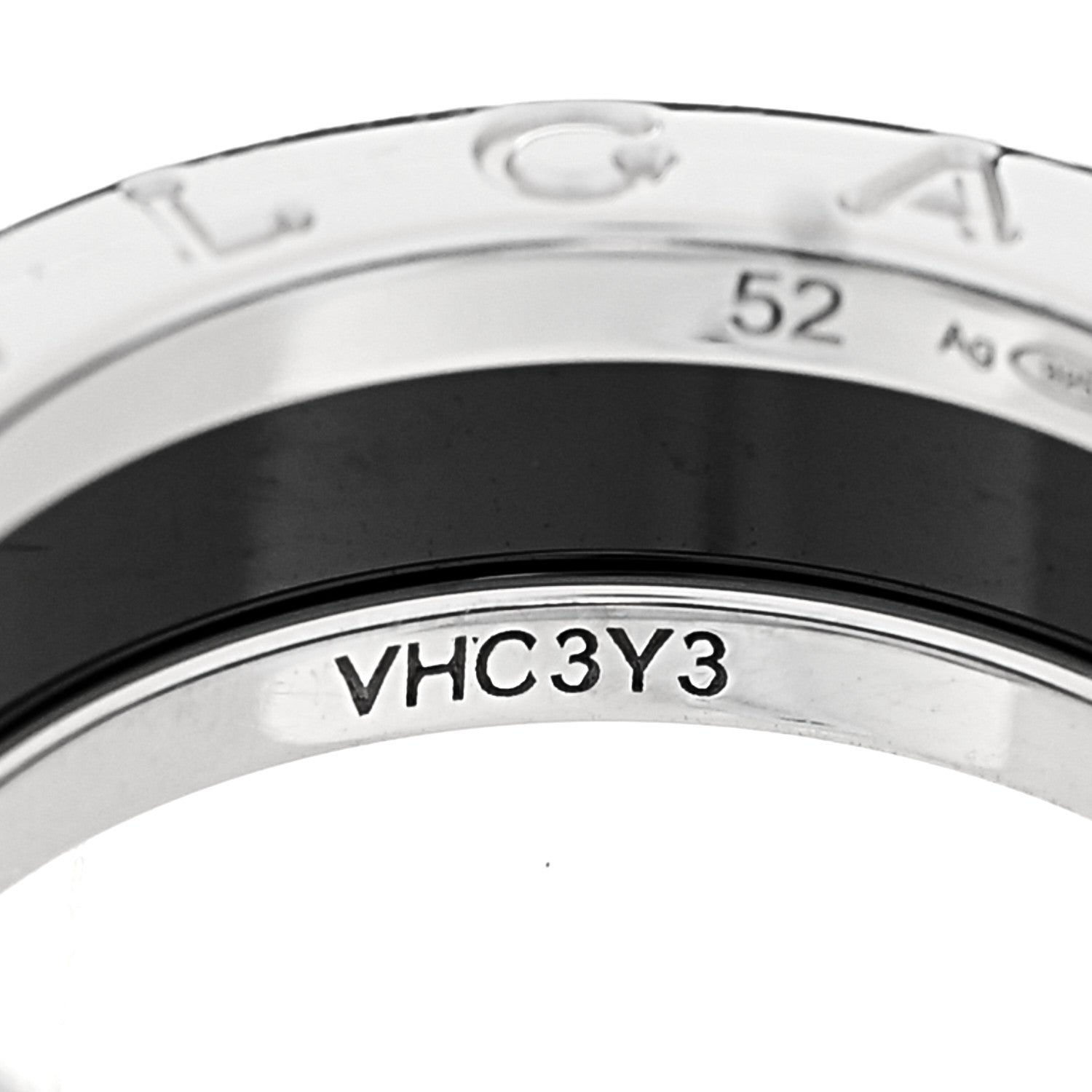 Bulgari Sterling Silver Ceramic Save The Children One-Band Ring 52