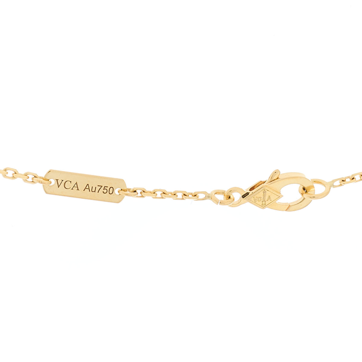 Van Cleef & Arpels 18K Yellow Gold Mother of Pearl Vintage Alhambra Pendant Necklace 8 of 9