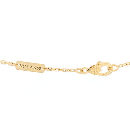 Van Cleef & Arpels 18K Yellow Gold Mother of Pearl Vintage Alhambra Pendant Necklace 8 of 9