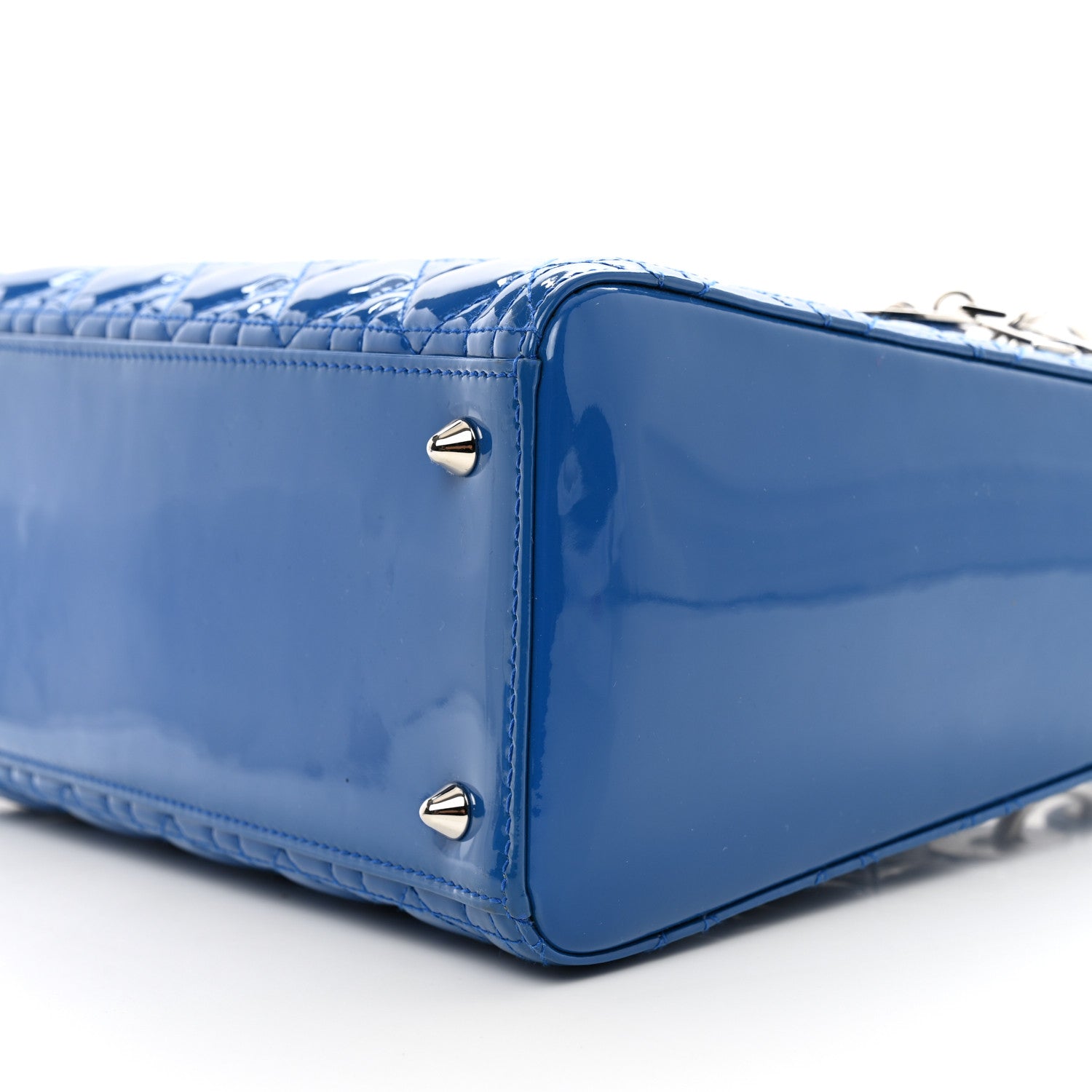 Christian Dior Patent Cannage Medium Lady Dior Blue 8 of 11