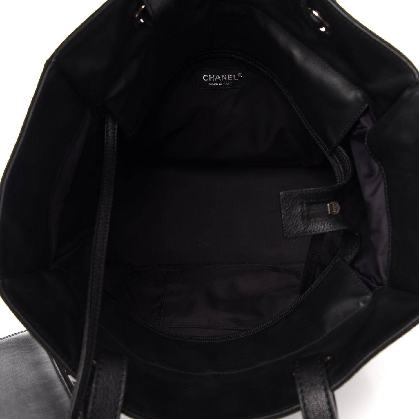 Coated Canvas Quilted Large Paris Biarritz Tote Black