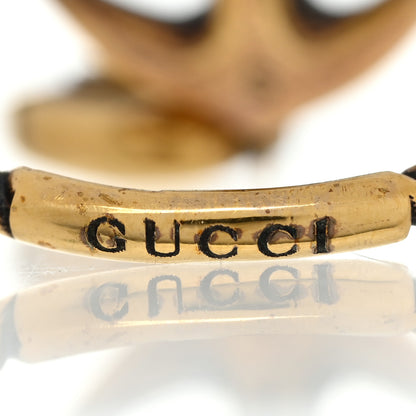 Gucci Metal Crystal Interlocking G Anchor Heart Ring 52 6 Gold 4 of 5