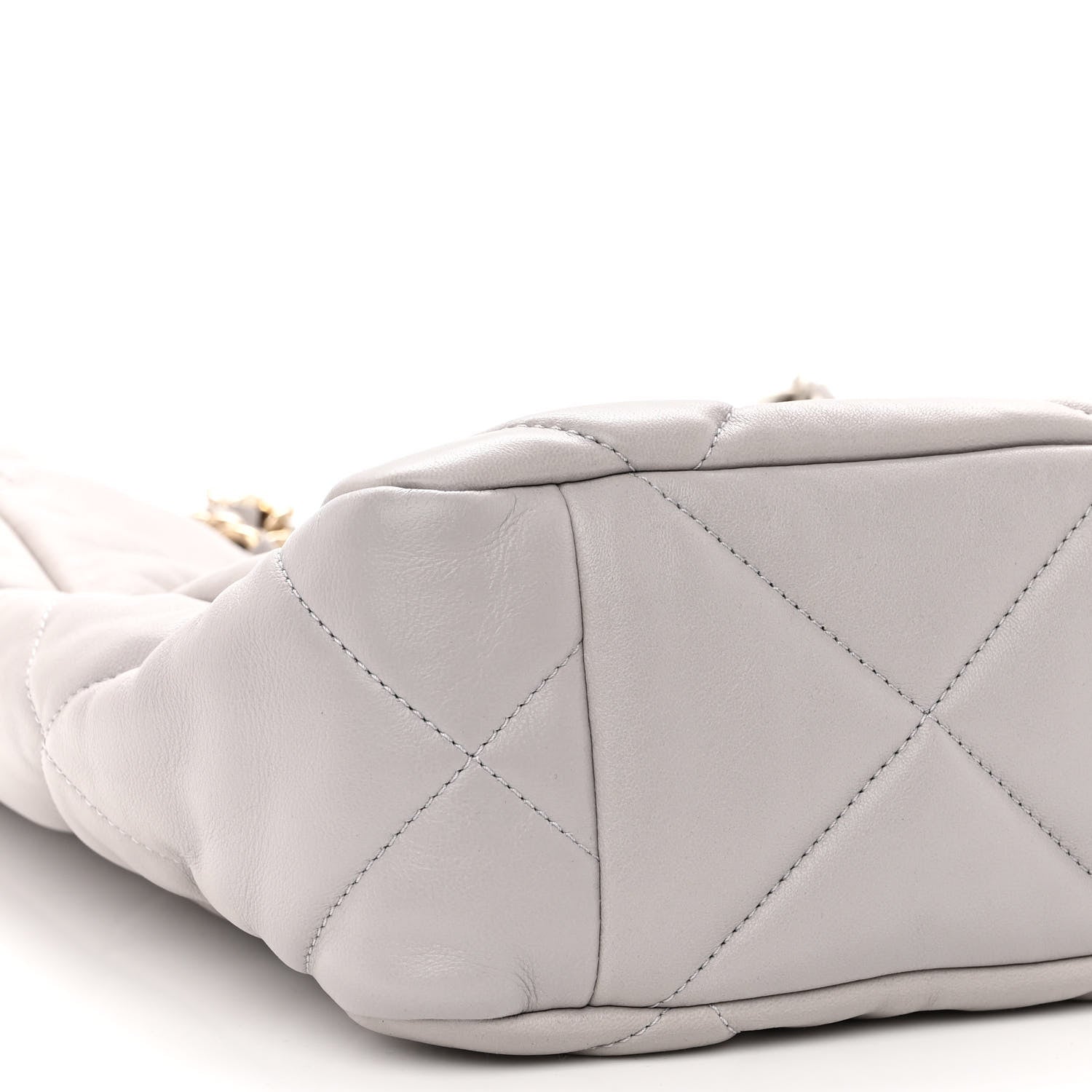 Chanel Lambskin Quilted Chanel 19 Shopping Bag Grey 9 of 10