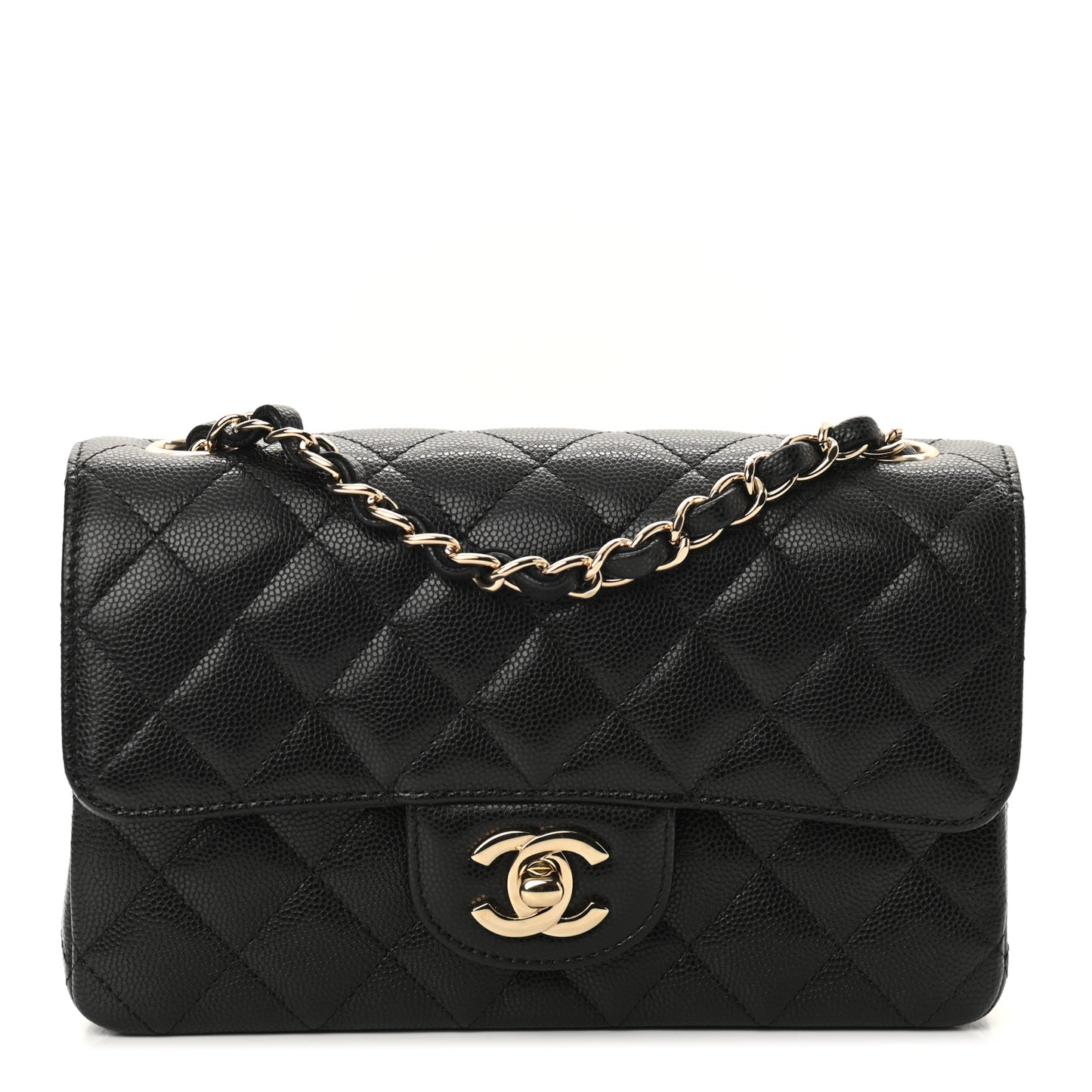 Caviar Quilted Mini Rectangular Flap Black