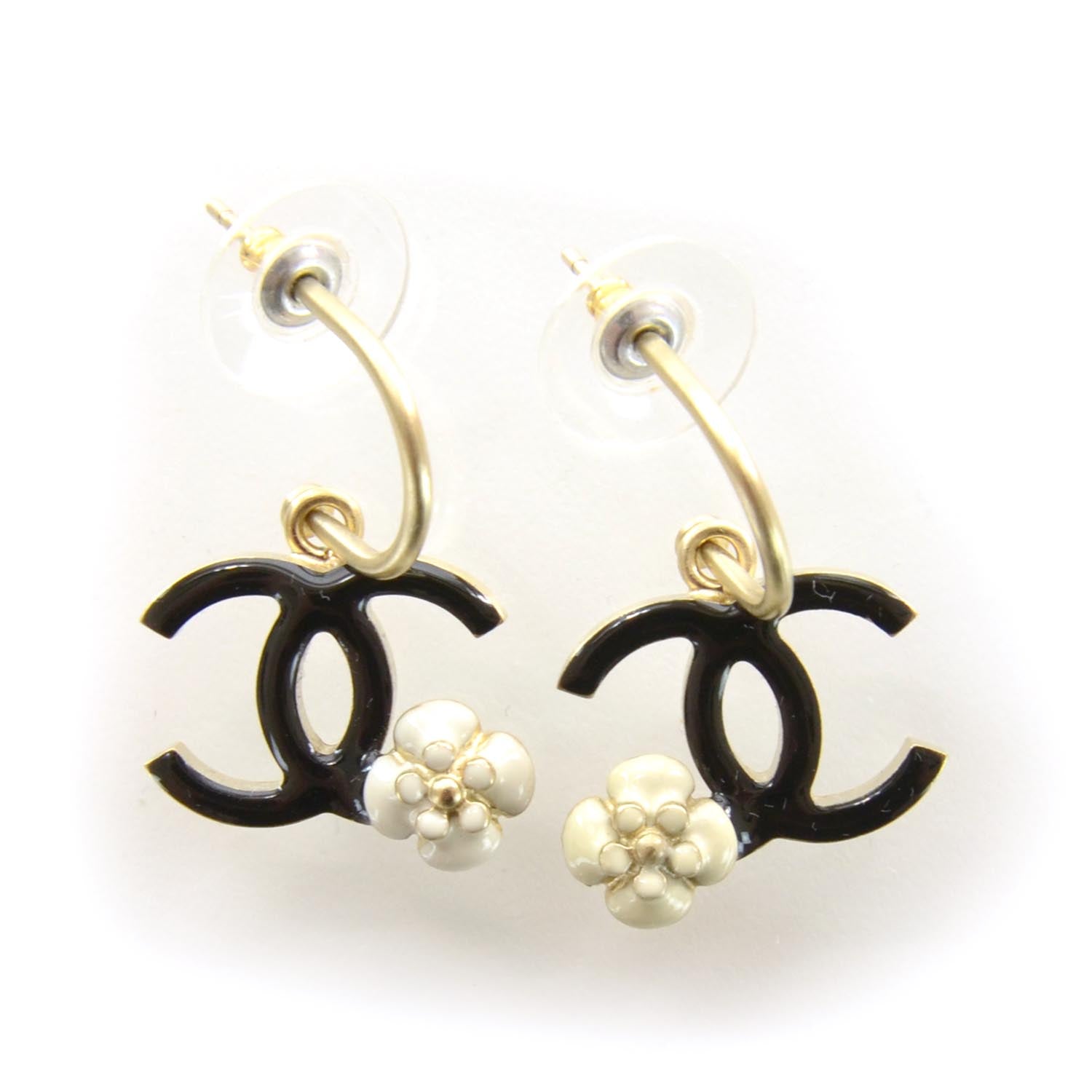 Chanel CC Camellia Earrings 1 of 3
