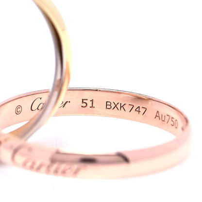 Cartier 18K Pink Yellow White Gold Classic Trinity Ring 51 5.75 8 of 10